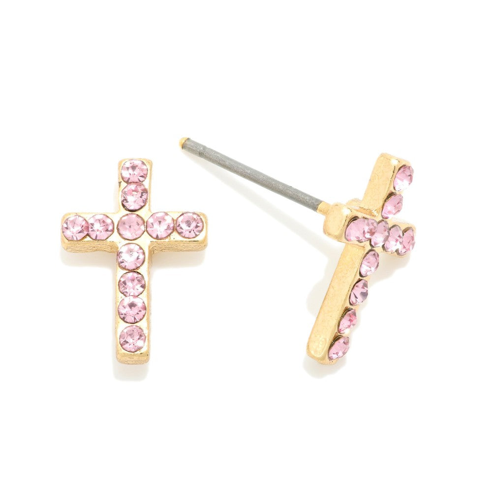 Radiant Cross Stud Earrings