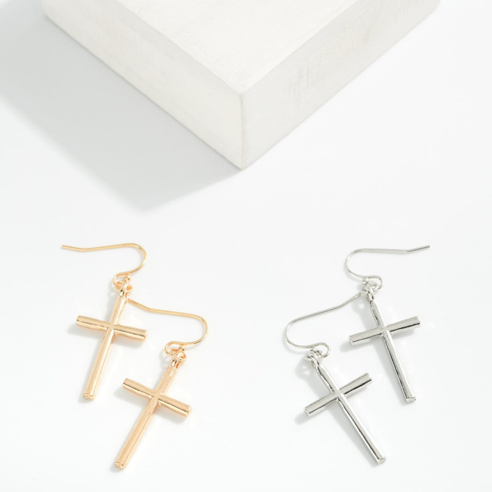 Classic Cross Drop Earrings