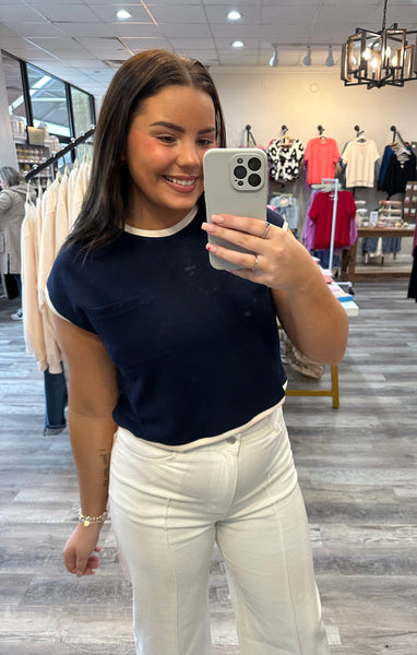 Back At It Navy Top **Final Sale**