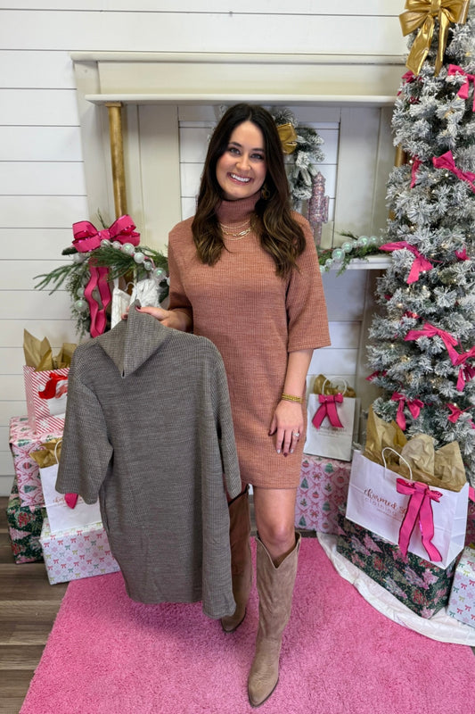 Cozy Latte Knit Dress