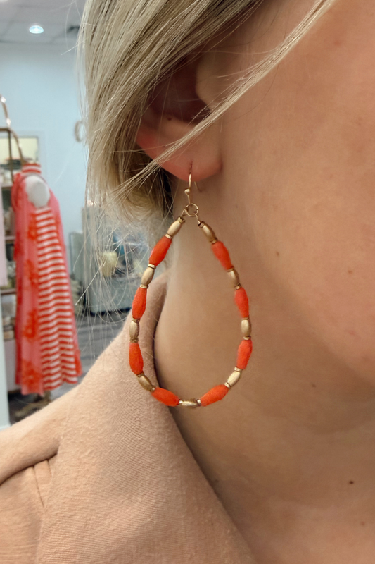 Beaded Glow Teardrop Earrings