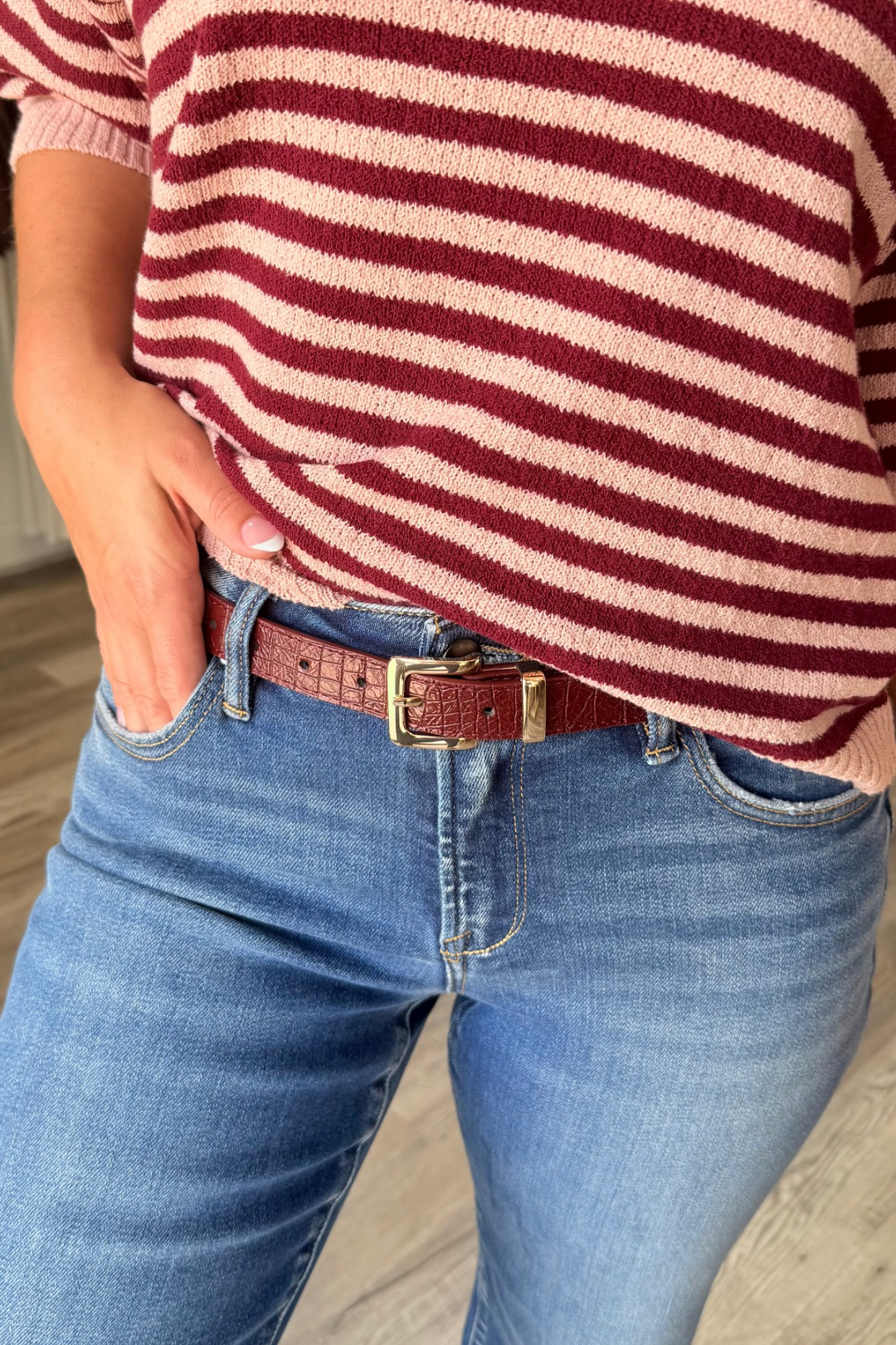 The Statement Croc Belt