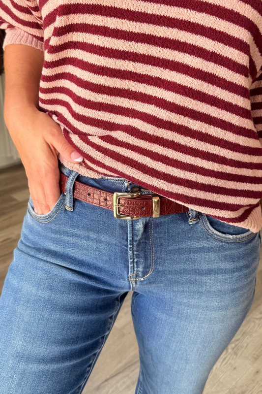 The Statement Croc Belt