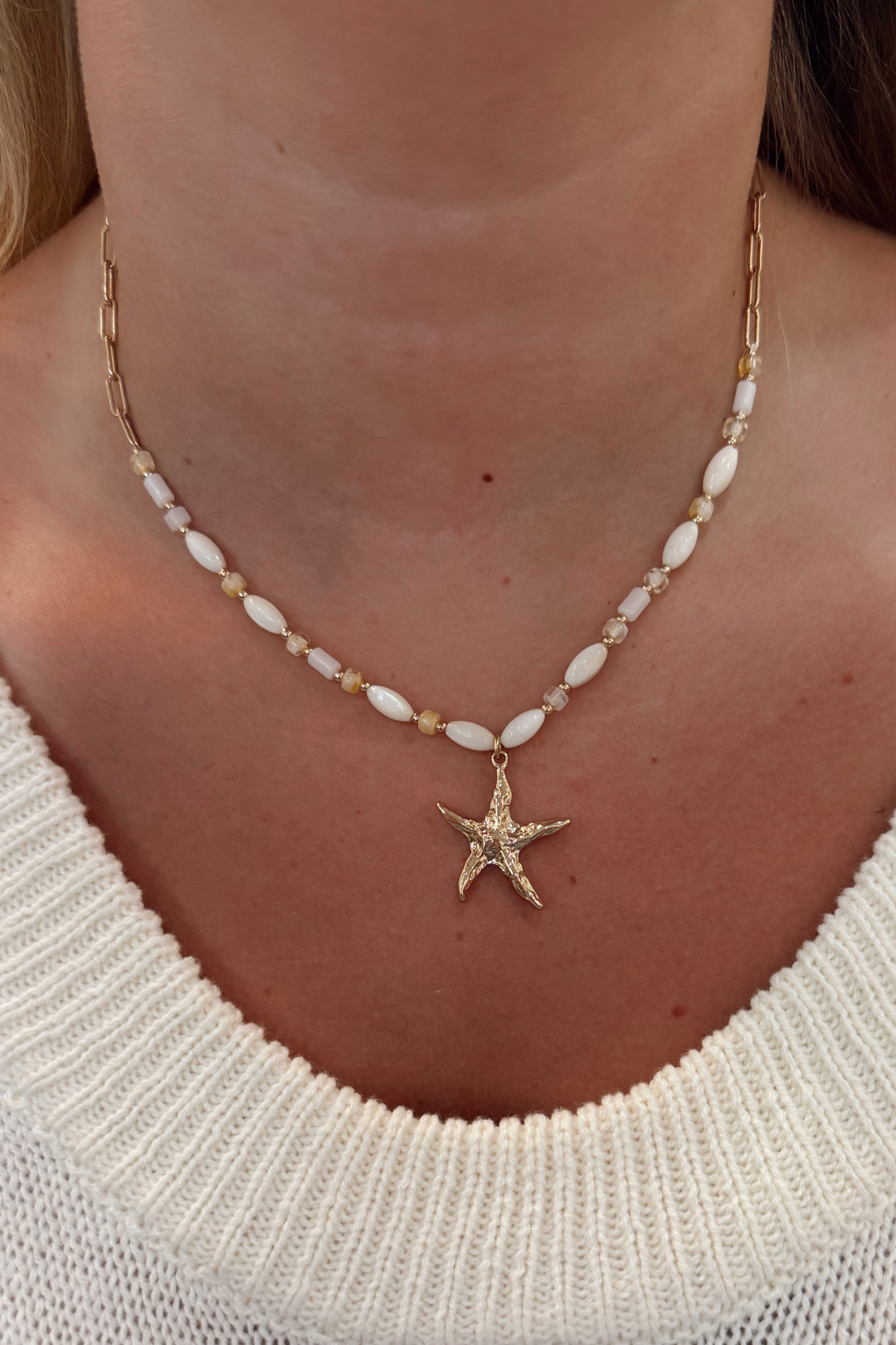 Seaside Glow Starfish Necklace