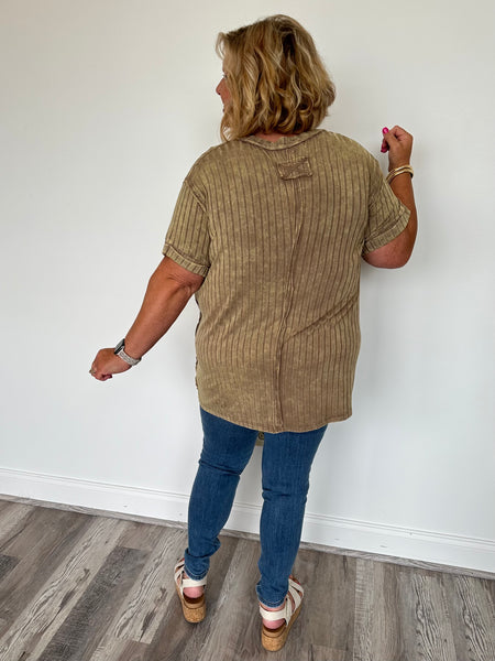 Soft Ribbed Raglan Top  **Final Sale **