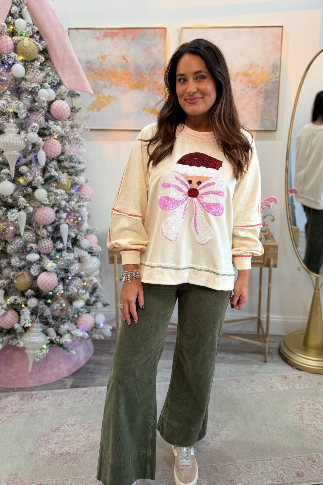 Sequin Claus Kiss Pullover