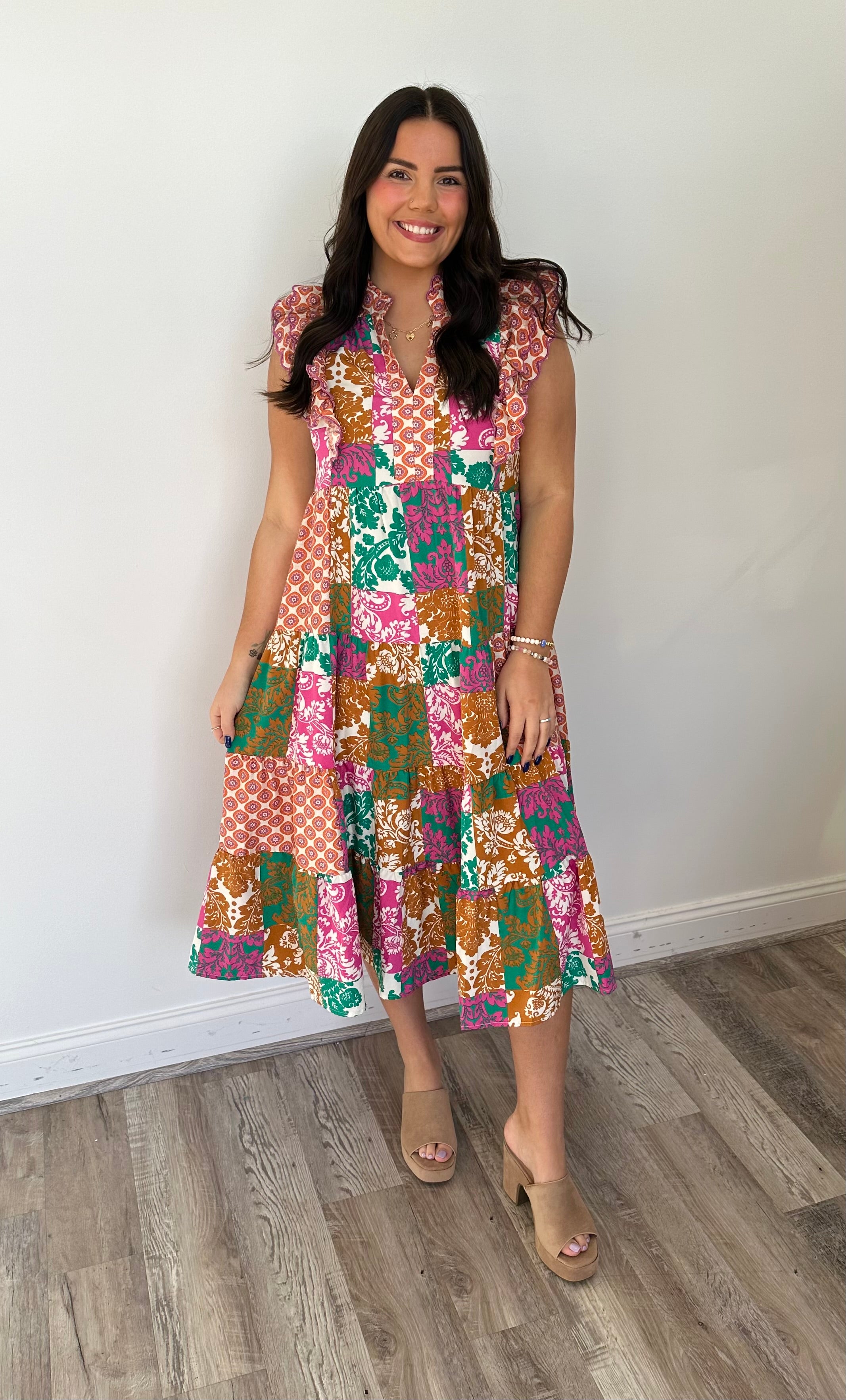 Boho Bloom Midi Dress