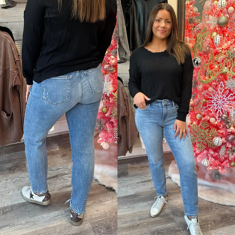 Denim Dart High Waist Jeans**Final Sale**