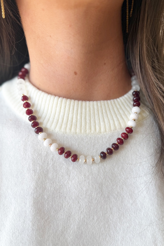 Cinnamon & Cream Beaded Necklace