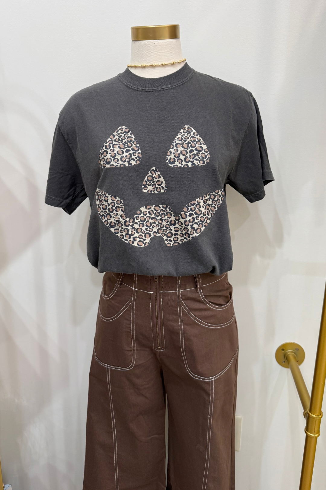 Leopard Jack-O'-Lantern Comfort Colors Tee