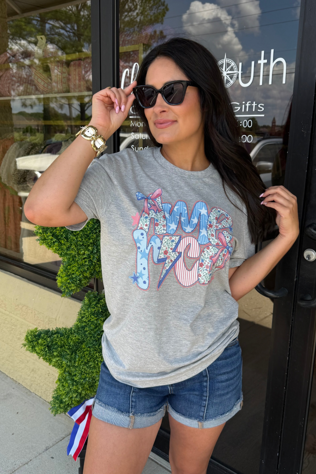 America Mixed Patterns Tee