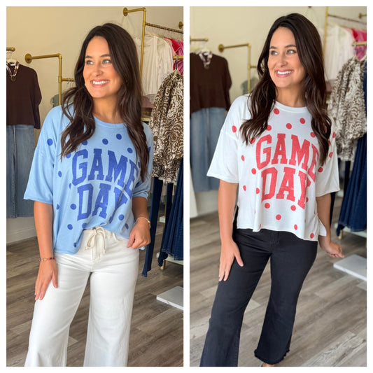 Game Day Polka Dot Top