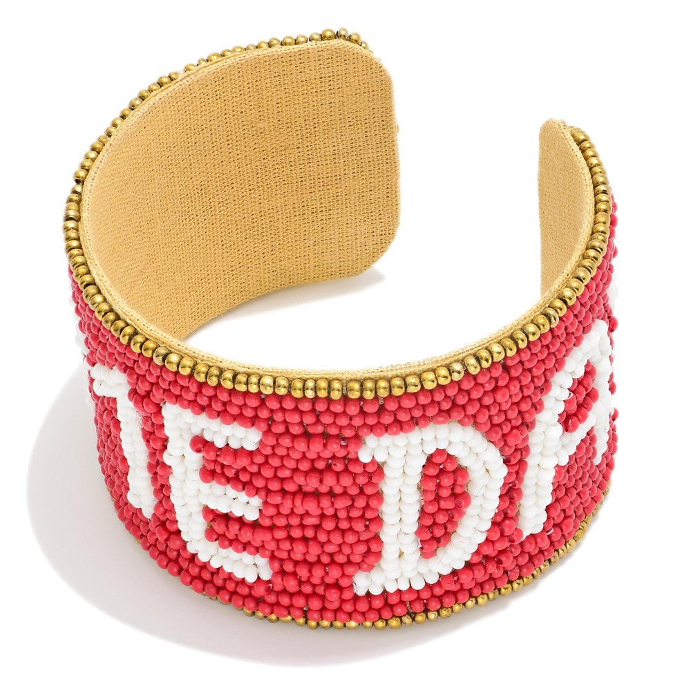 Gameday Seed Beaded Cuff