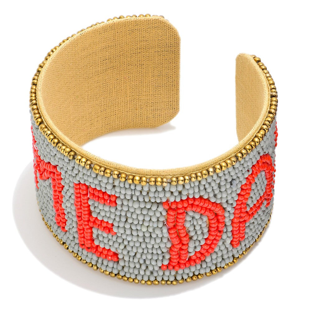 Gameday Seed Beaded Cuff