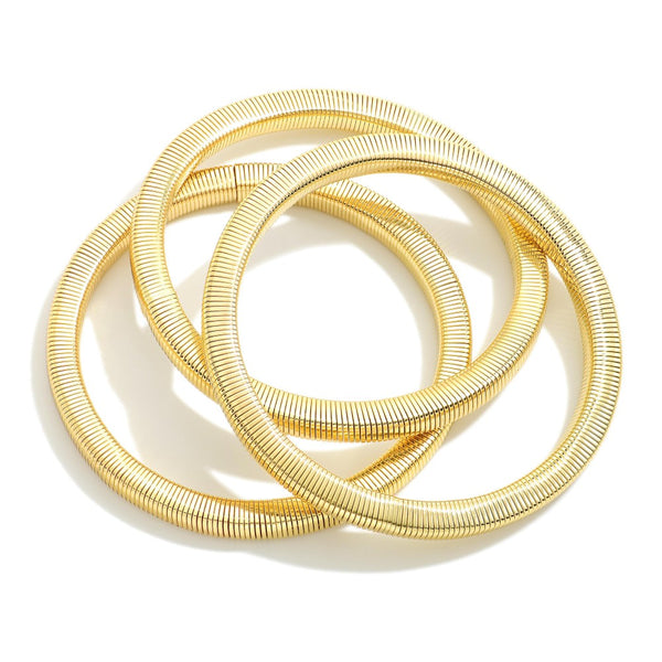 Gold Omega Chain Stretch Bracelets