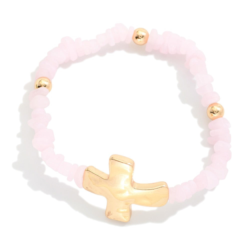 Blessed & Beaded Cross Bracelet