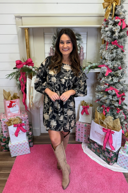 Midnight Flora Dress