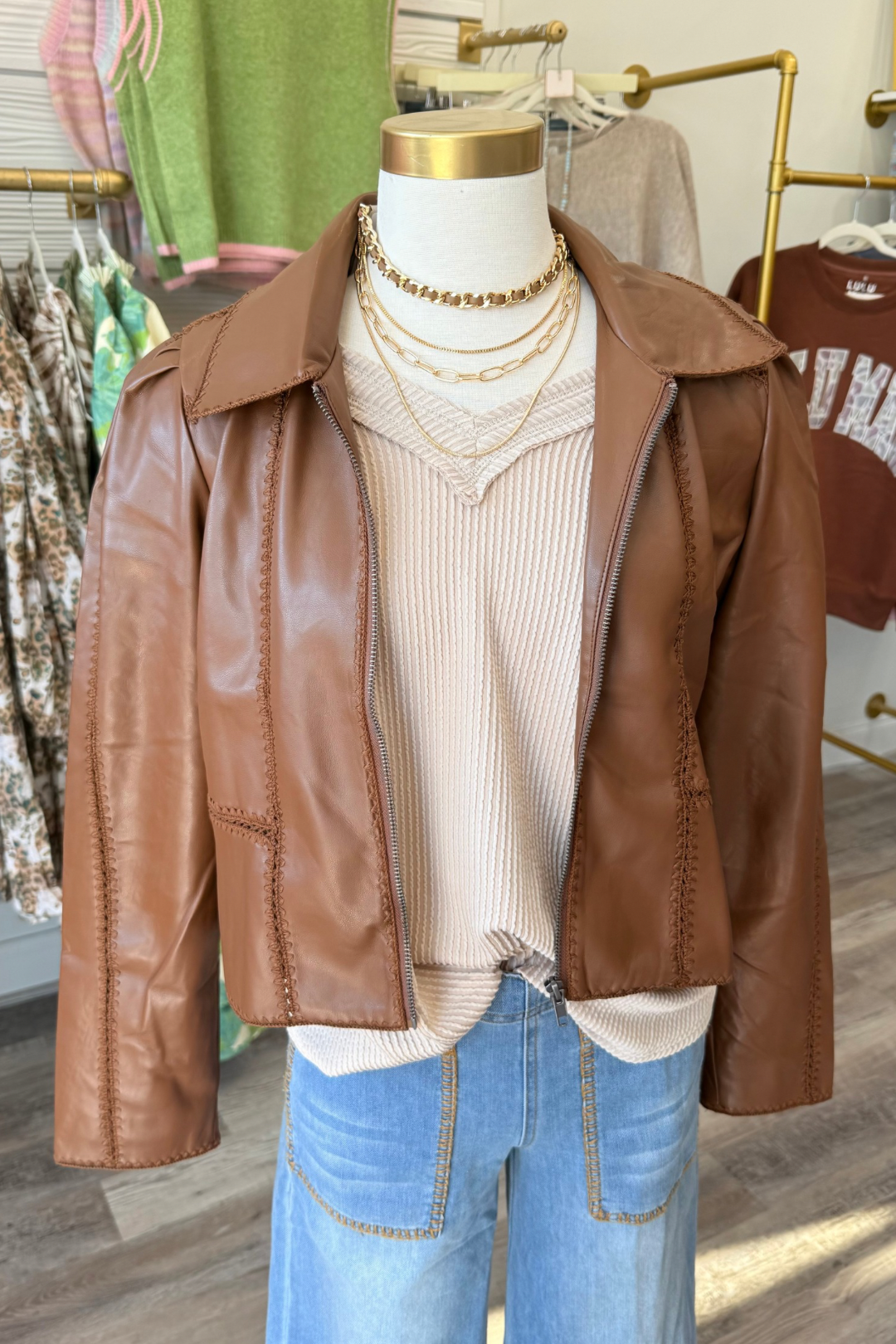 Stitched In Style Leather Jacket
