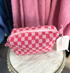 Checkered Cosmetic Bag