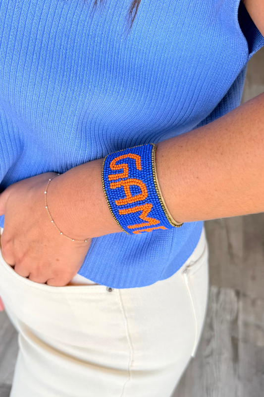 Gameday Seed Beaded Cuff