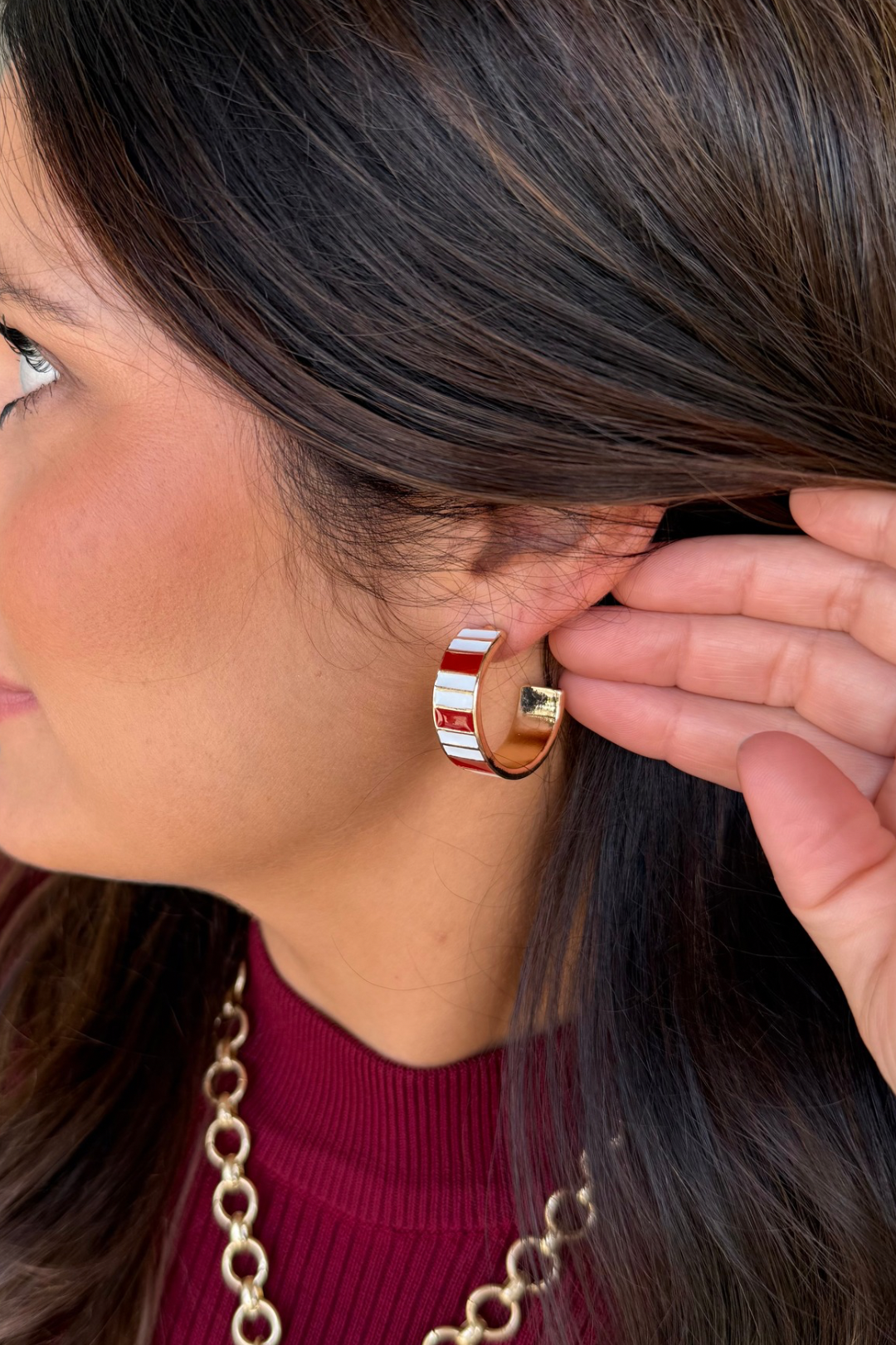 Bama Stripe Hoops