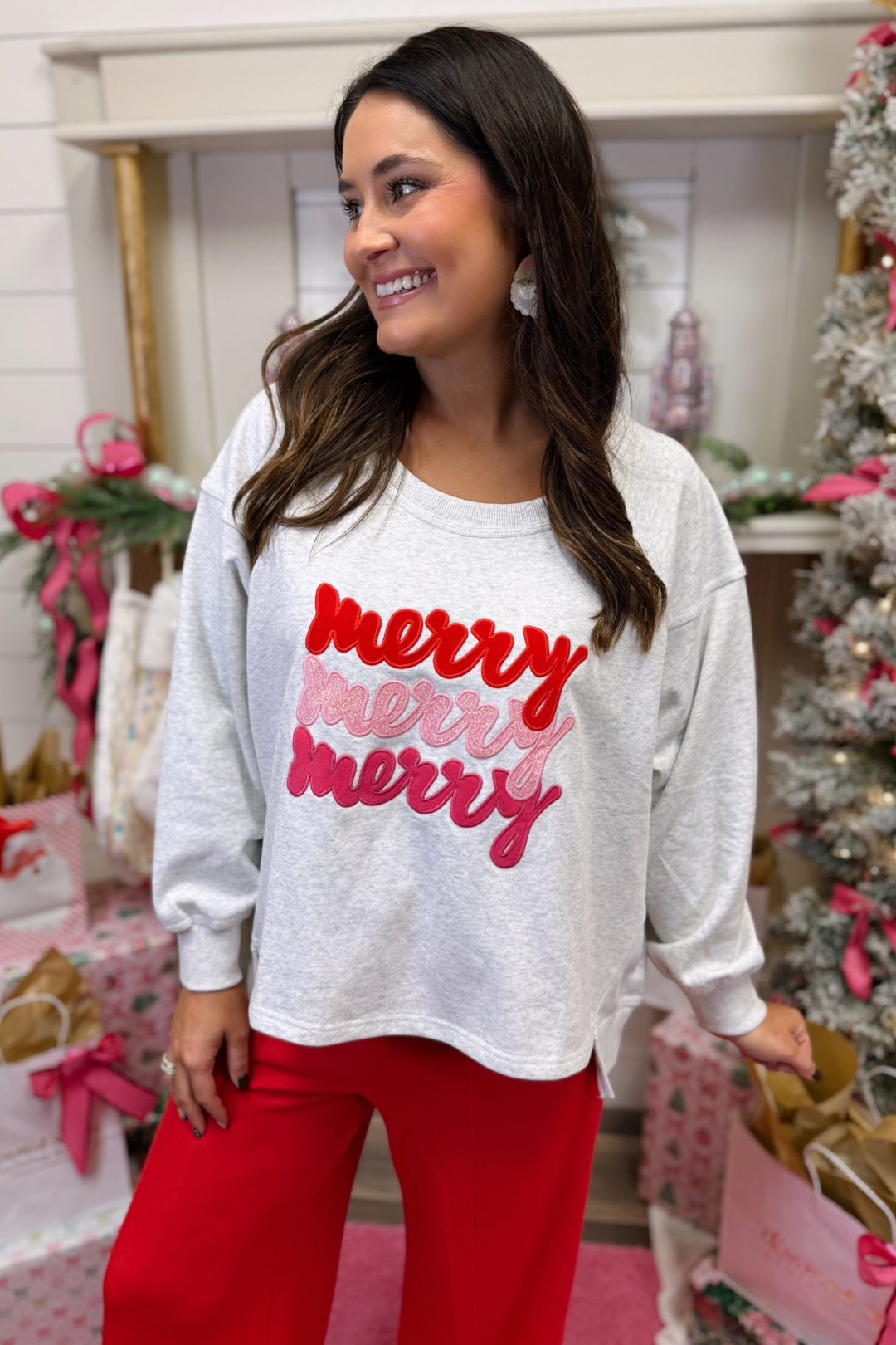 Merry Embroidered Sweatshirt