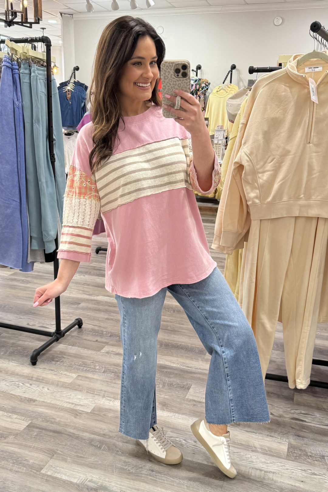 Pretty In Pink Patchwork Top