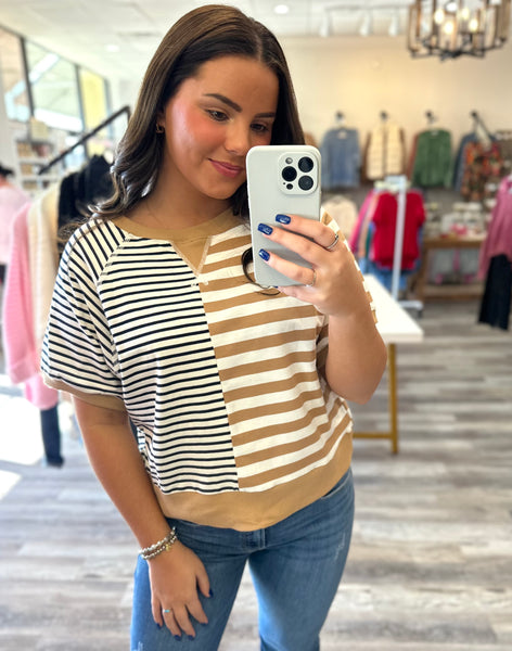 Striped Color Block Top