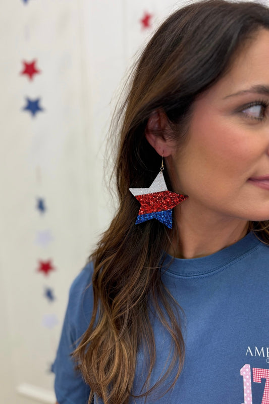 Twinkle Stripe Star Earrings