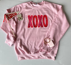 XOXO Faux Glitter Sweatshirt