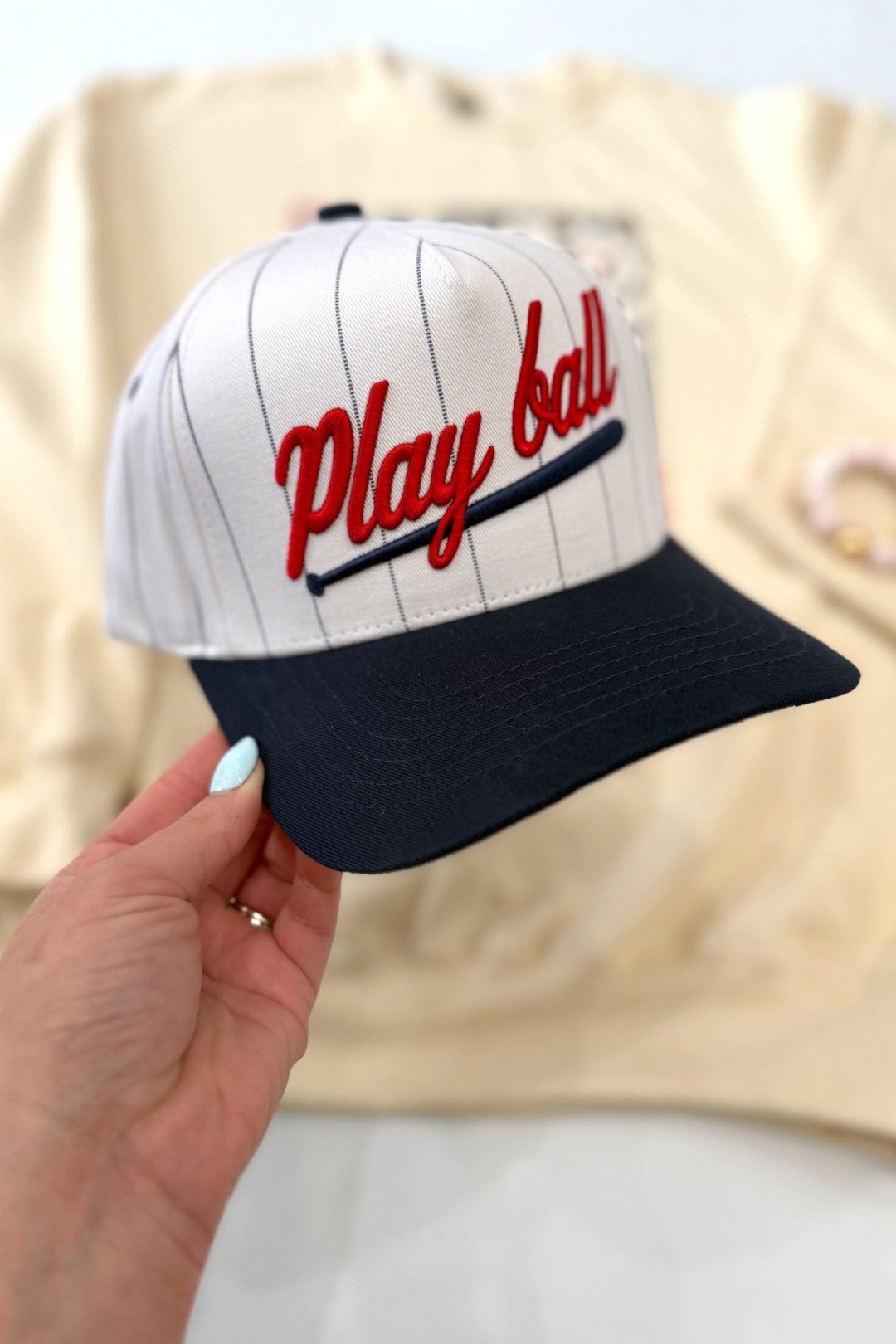 Play Ball Pinstripe Hat