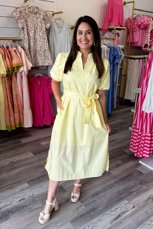Lemon Glow Maxi Dress