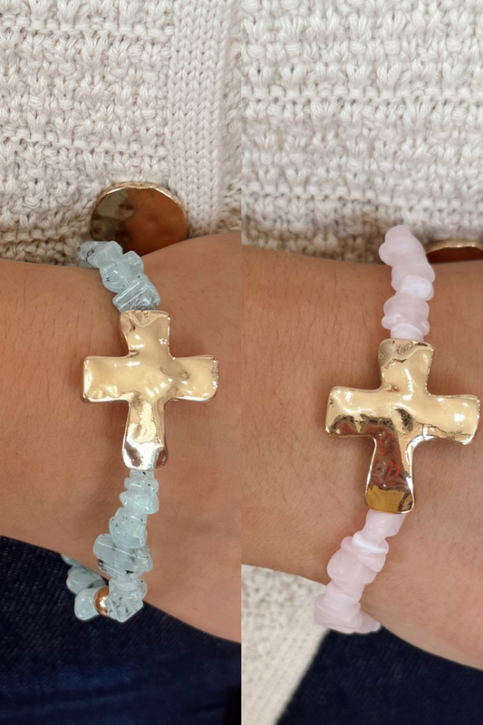 Blessed & Beaded Cross Bracelet