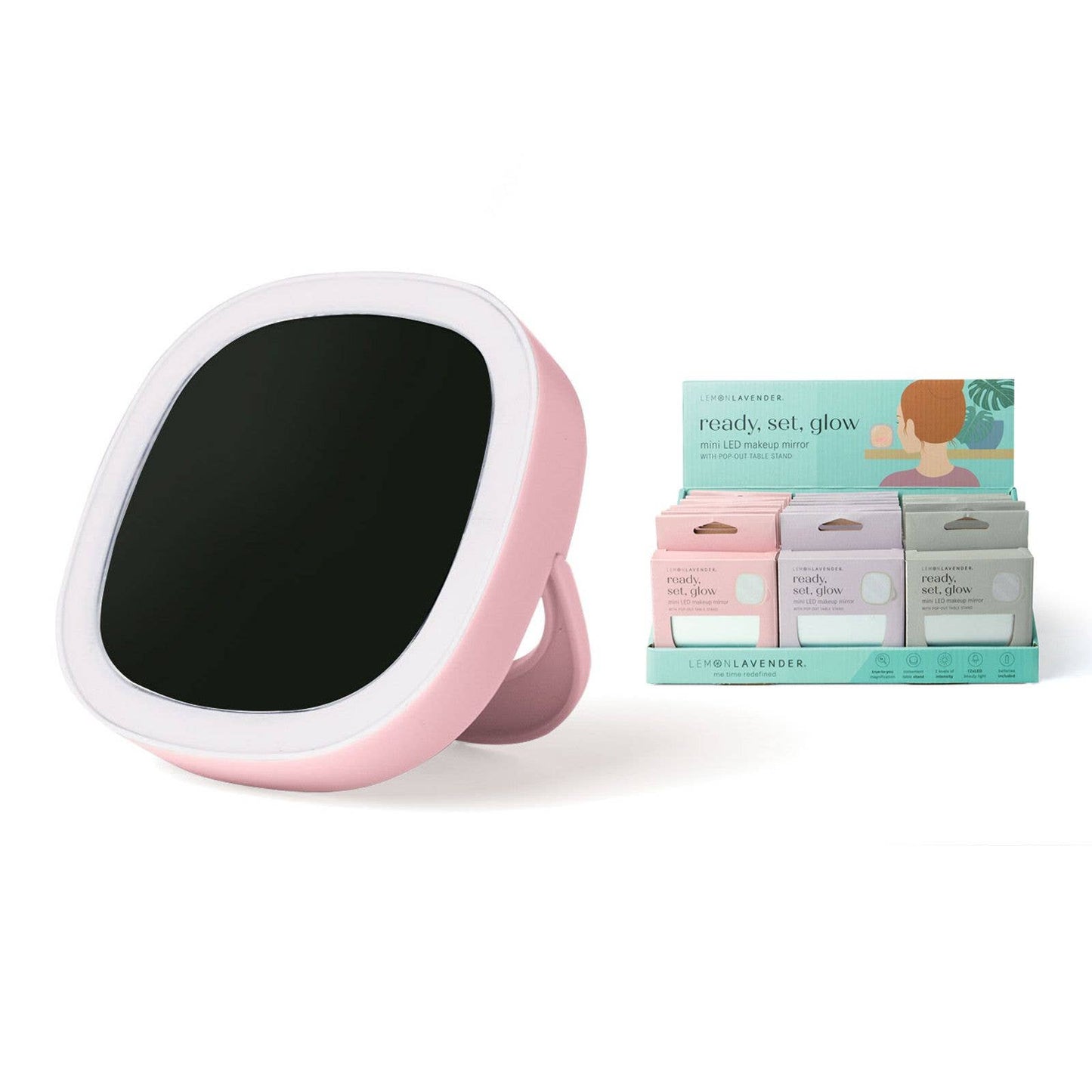 Lemon Lavender LED Light Up Mini Mirror