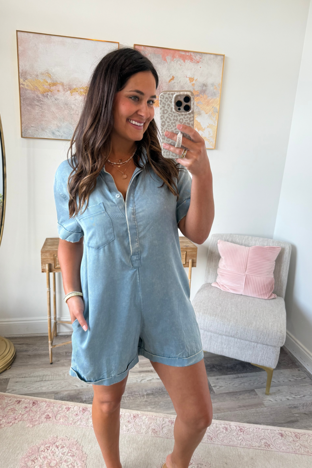 Chambray Charm Romper