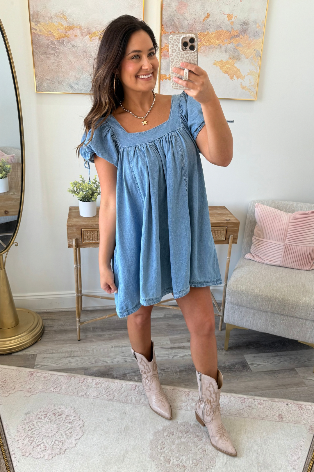 Frills & Flounce Denim Dress
