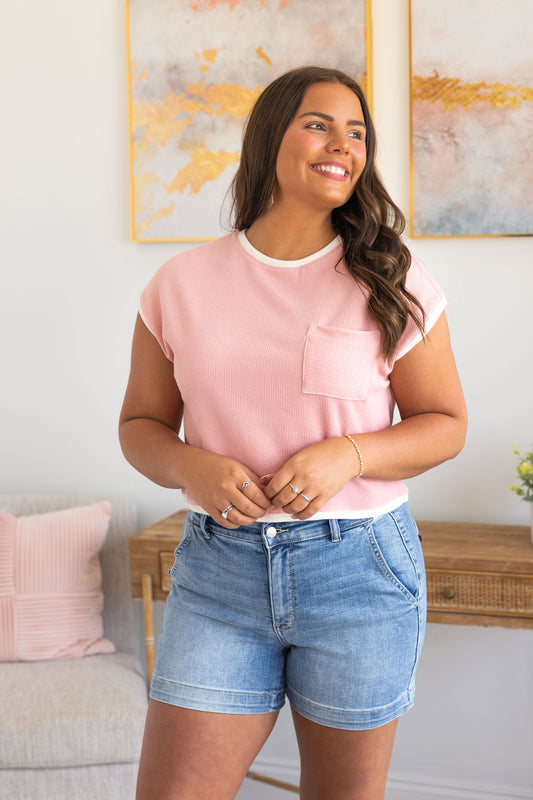 Fashionably Late Denim Trouser Shorts