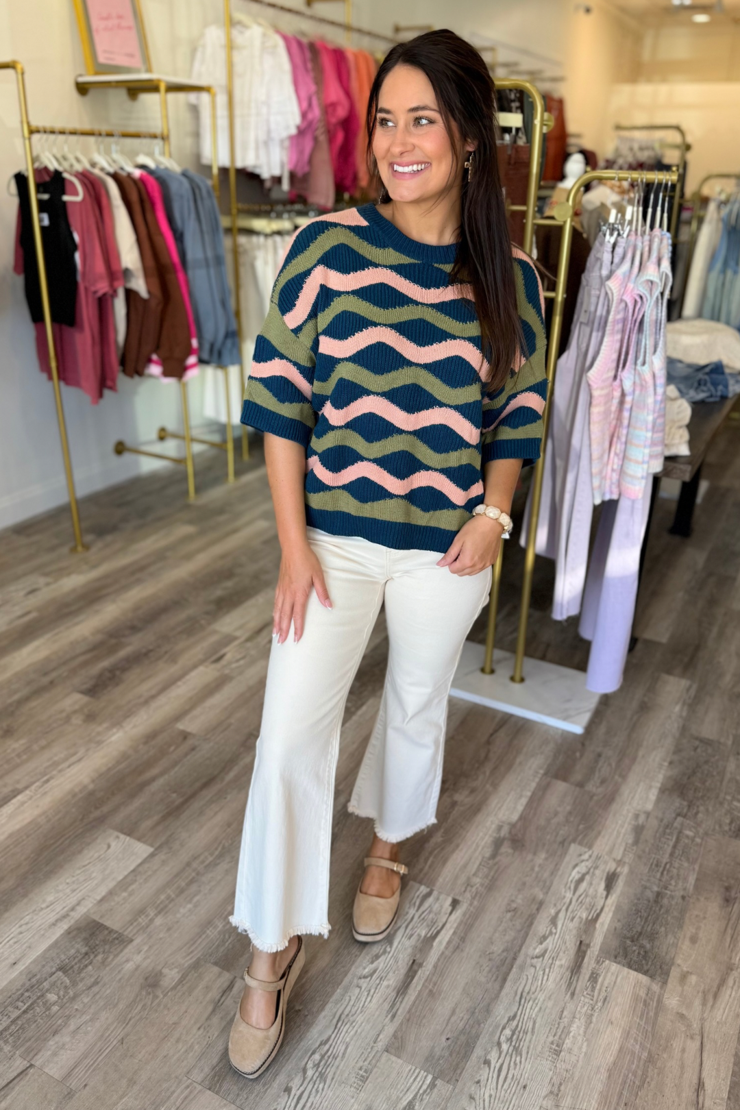 Color Wave Sweater Top