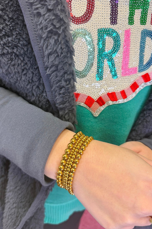 Waterproof Bracelet Stack - Golden Bead