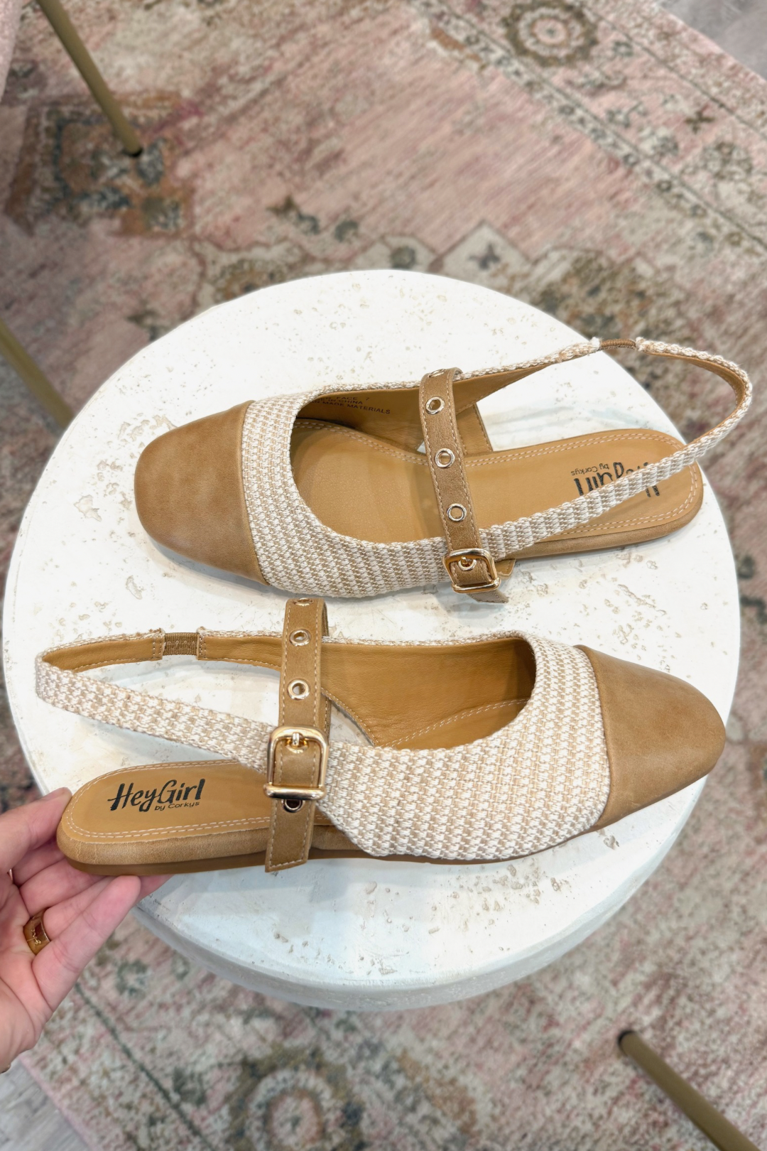 Poker Face Raffia Slingback Mule