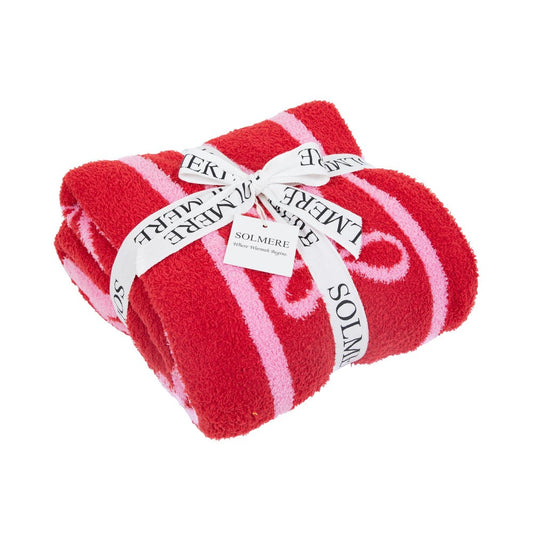 Solmere Striped Bow Blanket