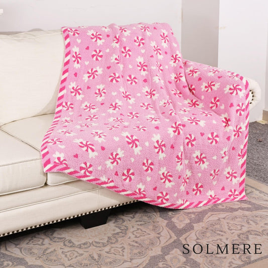 Solmere Pink Swirl Candy Blanket