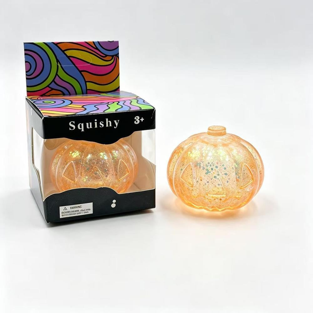 Glitter Jack-O-Lantern Squishy