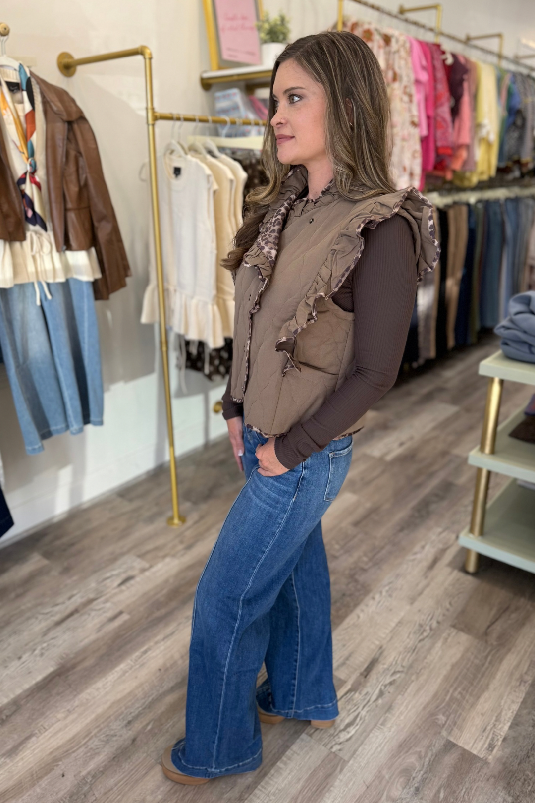 Ruffle Charm Quilted Vest