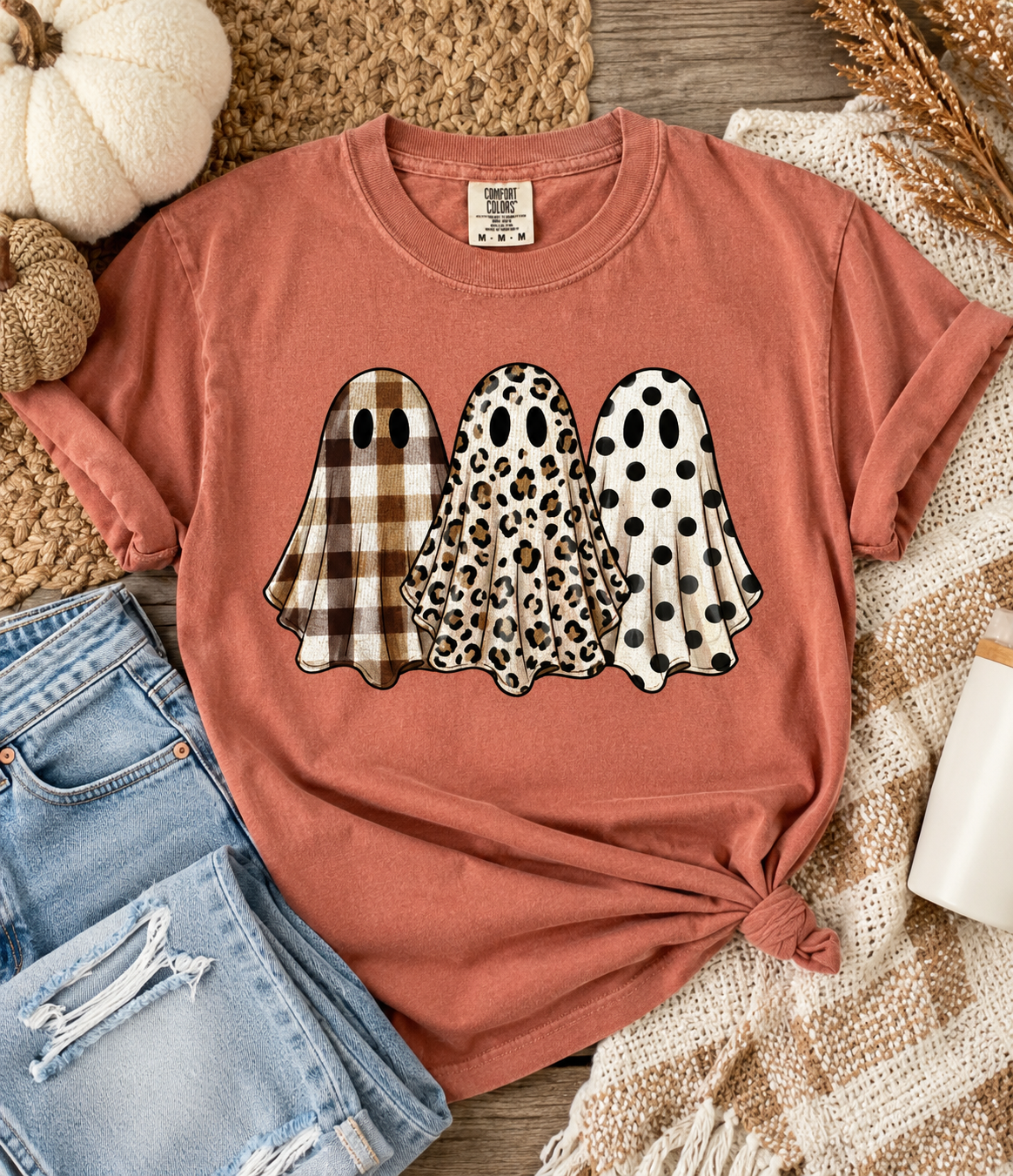 Painted Ghost Trio Comfort Colors Tee