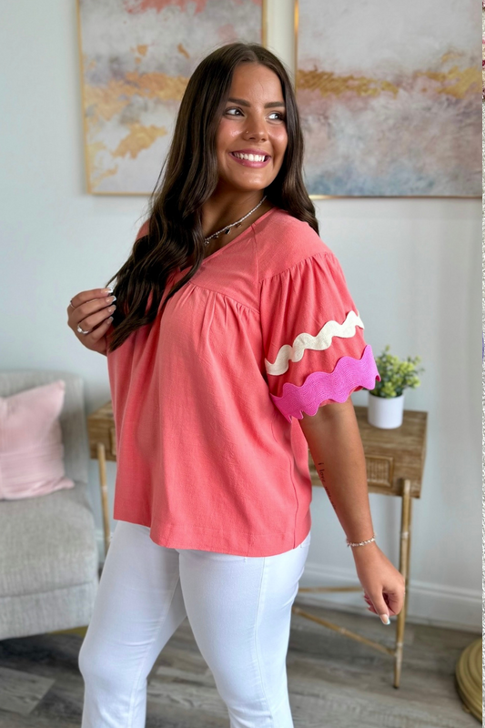 Linen Ric Rac Top