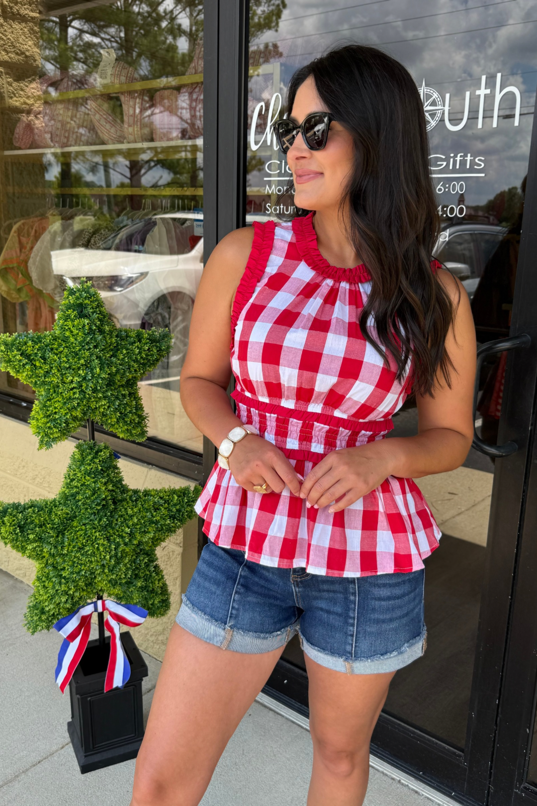 Red Hot Gingham Top