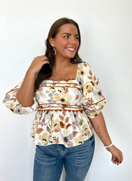 Autumn Afternoon Peplum Top