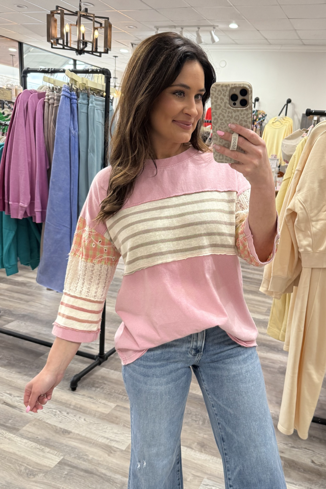 Pretty In Pink Patchwork Top
