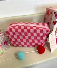 Checkered Cosmetic Bag